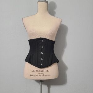 Corset Story Black Cotton Twill Classic‎ Underbust Waist Trainer w Hip Gores 20"
